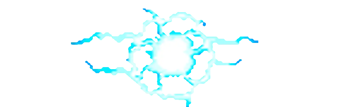 Bright blue and white glowing energy burst effect on a black background, giving an electric, high-energy mood